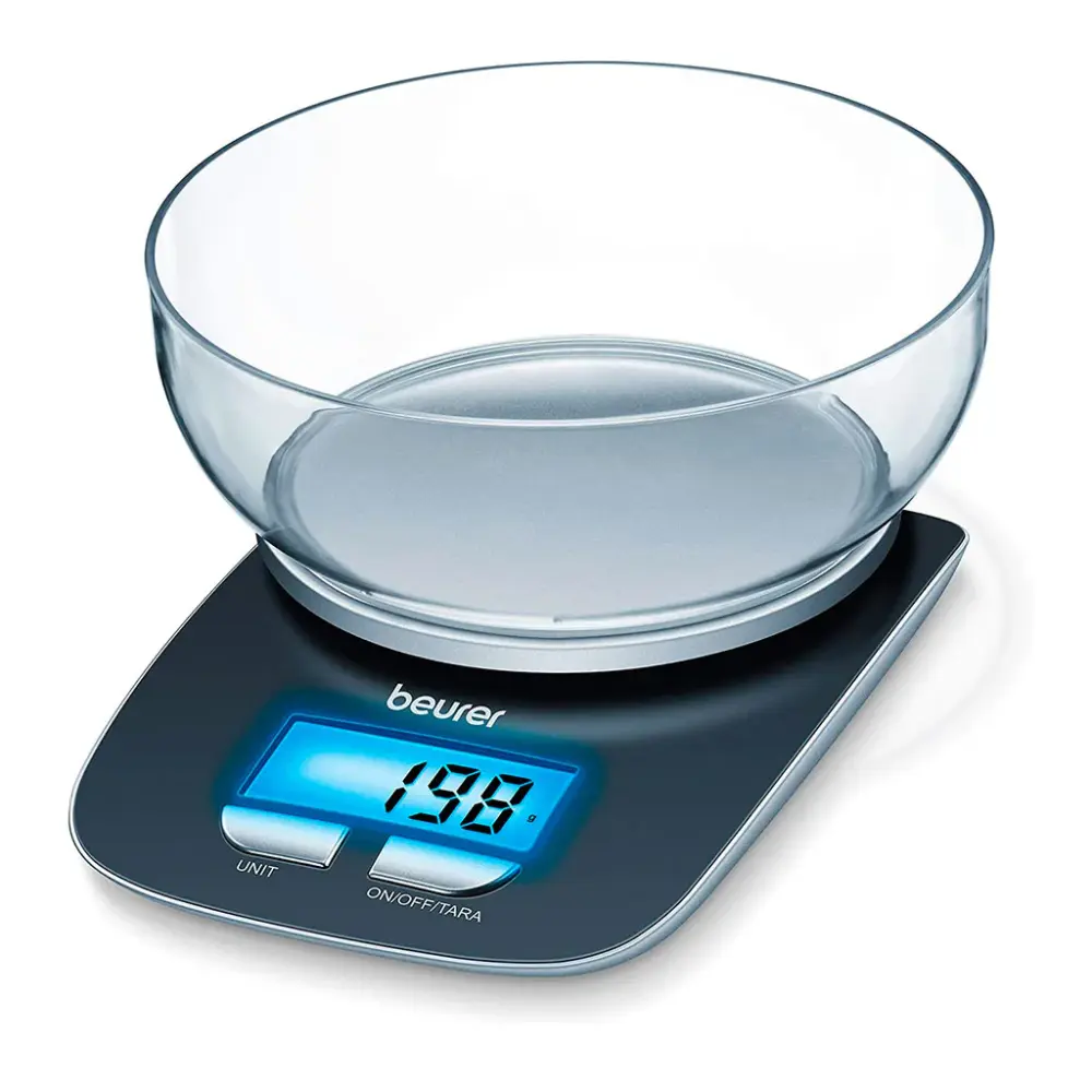 Balanza de cocina 3kg con bol transparente KS 25 Beurer para Carne