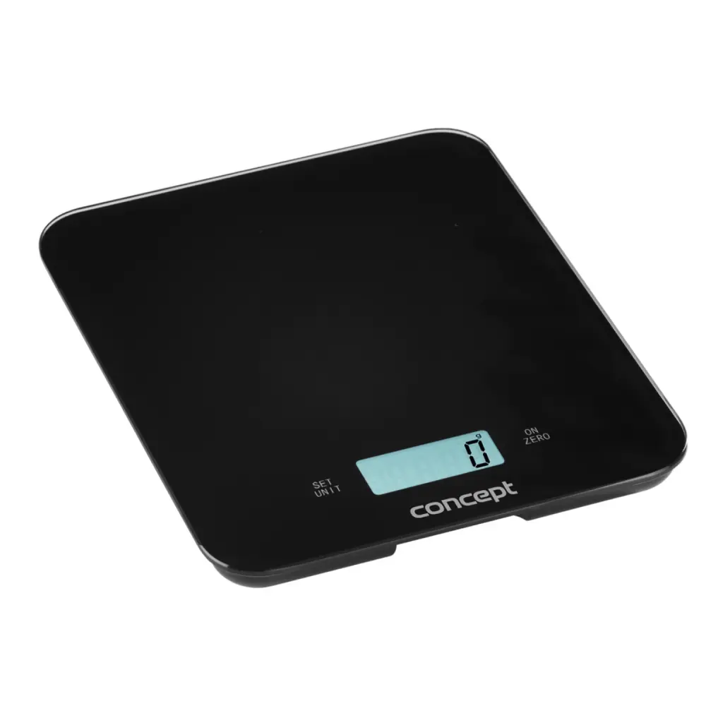 Báscula de cocina LCD con reloj y temporizador 15 kg Concept negro VK5712