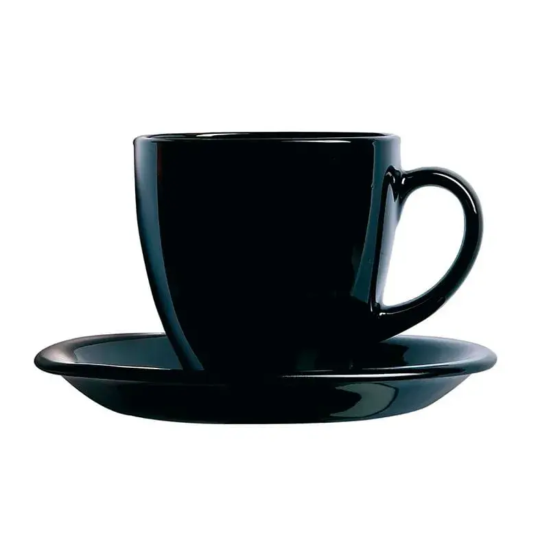 Set de 6 tazas Carine N&B Luminarc 22cl opal negro/blanco