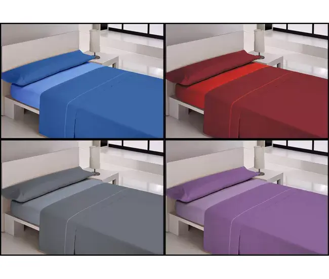 Juego sábanas DENVER poliéster cama 90cm surtido con Relleno de Plumas