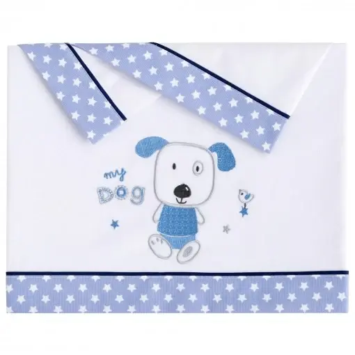 Juego de Sábanas Cuna Franela Doggie de Pekebaby Pack de 4 Fundas