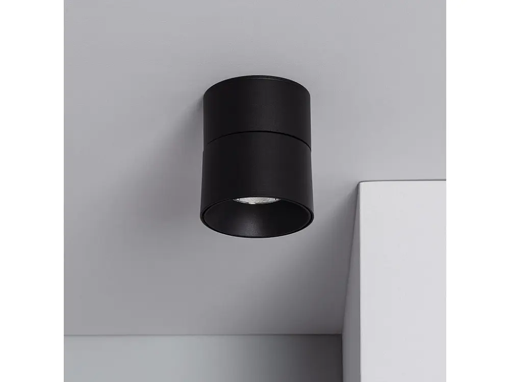 Aplique LED 15W de Aluminio Circular Negro New Onuba ILUZZIA Blanco Neutro 4000K - 4500K
