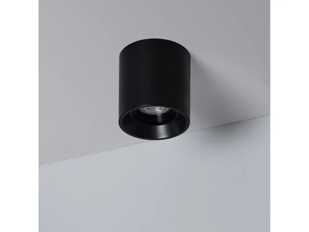 Aplique de Techo Negro con Bombilla GU10 Space Blanco Frío 6000K
