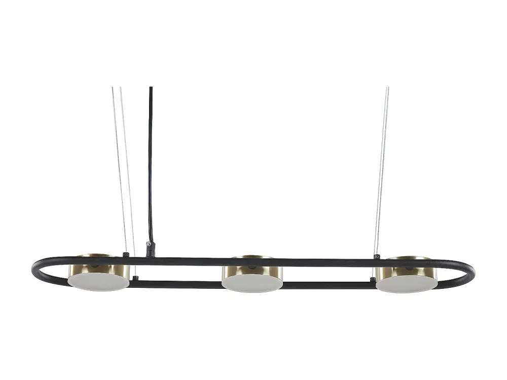 Lámpara de techo LED de metal negro/latón 65 cm MALI