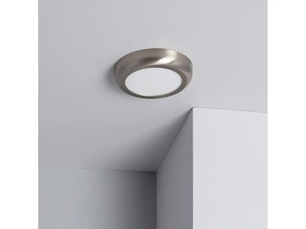 Plafón LED 12W Circular Metal Ø175 mm Design Silver Blanco Cálido 2800K - 3200K