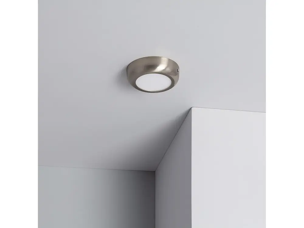 Plafón LED 6W Circular Metal Ø120 mm Design Silver Blanco Neutro 4000K - 4500K