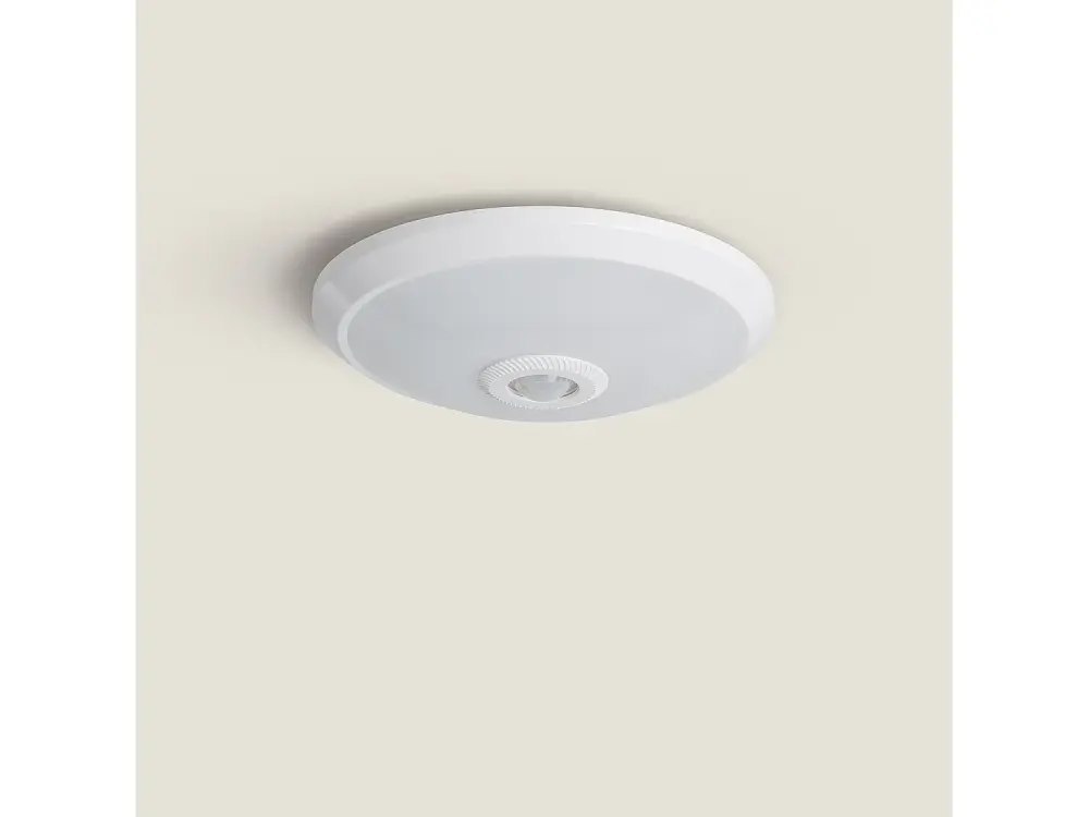 Plafón LED Techo 12W con Sensor de Movimiento PIR y Crepuscular Design Blanco Cálido 3000K