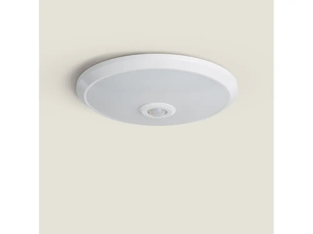 Plafón LED Techo 15W con Sensor de Movimiento PIR y Crepuscular Design Blanco Neutro 4000K