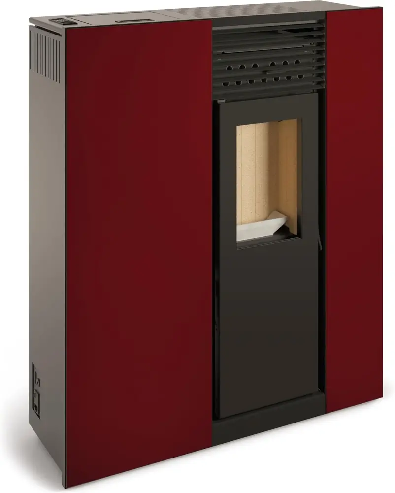 Estufa de Pellet Tj - estufa de pellets de pasillo modelo virgo de 8 kw - color rojo