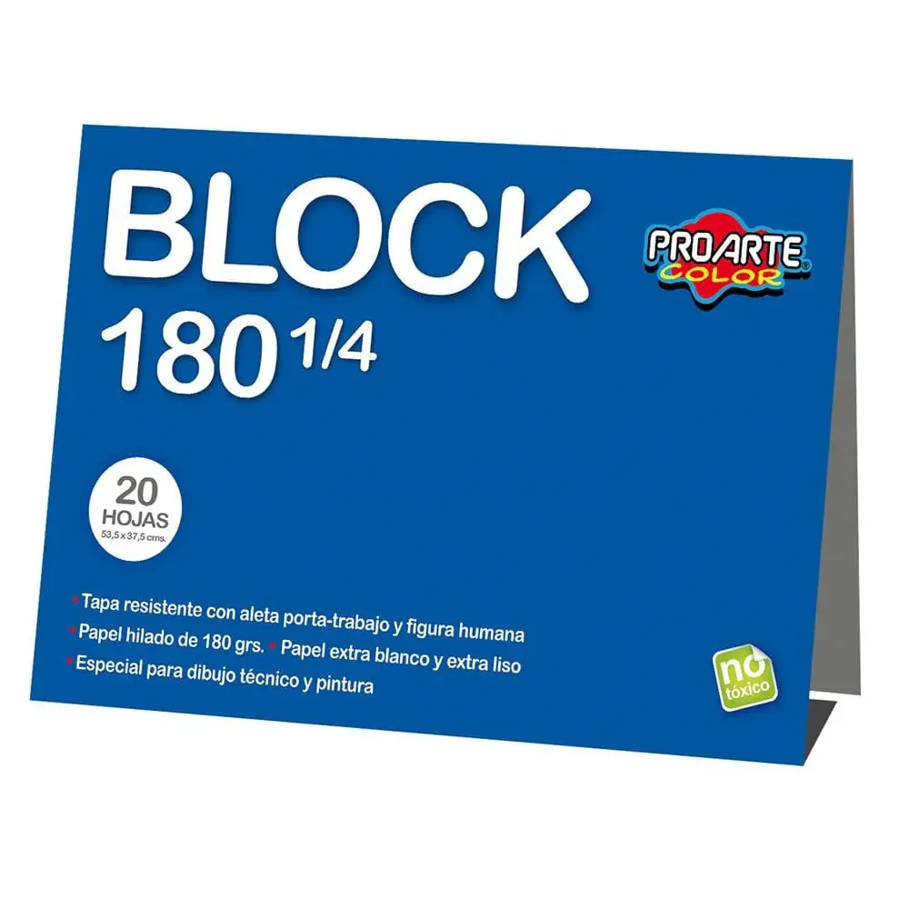 Block Dibujo Medio N 180 1/4 20 Hjs con Garantí de 2 ños