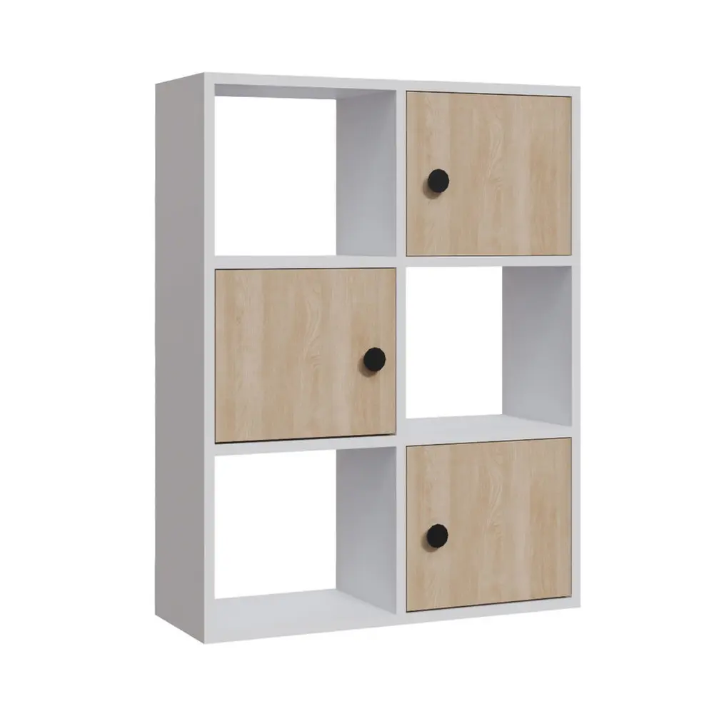 Escritorio Compacto Librerí, 100% tablero de aglomerado blanco roble