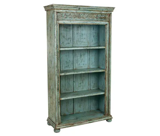 Estanterí librerí de madera azul 100x40x180 cm | Ajustable en Altura |