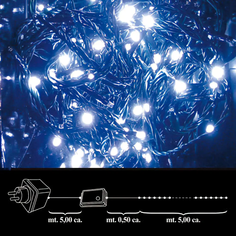 Luces de Navidad Luces Navidad 100 Leds Blanca Interior / Exterior Ip44