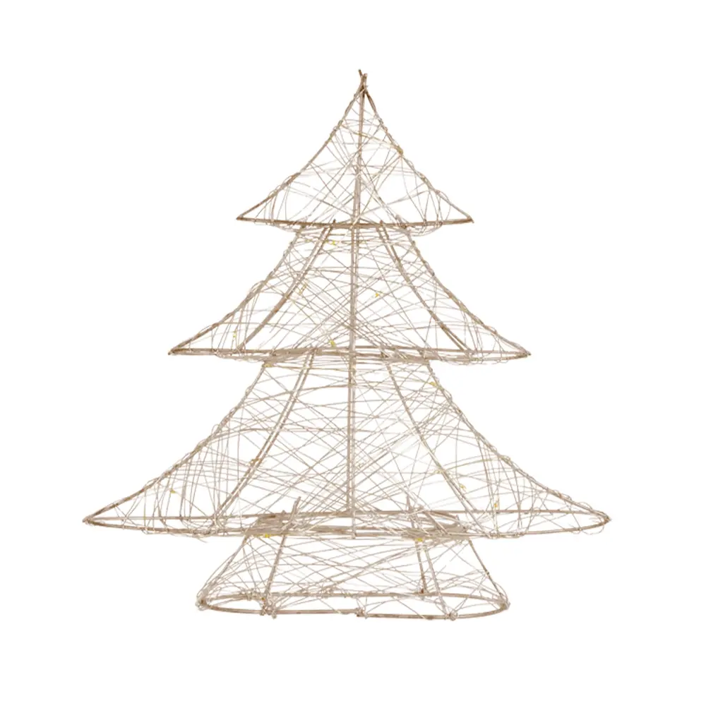 Árbol de navidad 30 cm con 20 luces LED blanco abrigado ecd germany