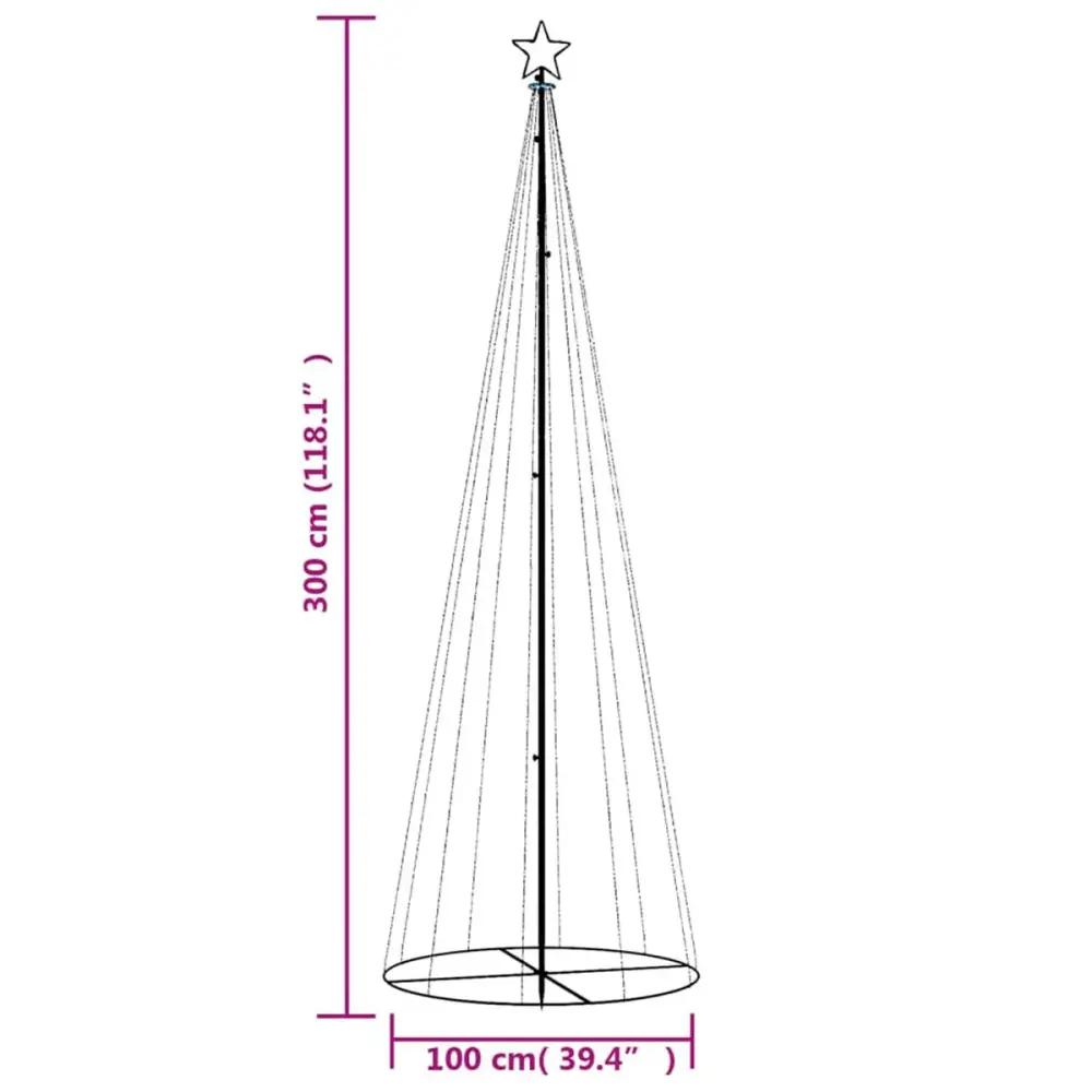 Farolillos LED Árbol de Navidad con 310 luces LED azul 300 cm