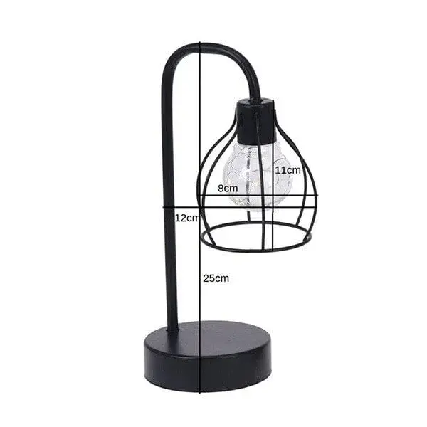 Lámpara de metálico 8 LED 25 cm negro con Timer Programable