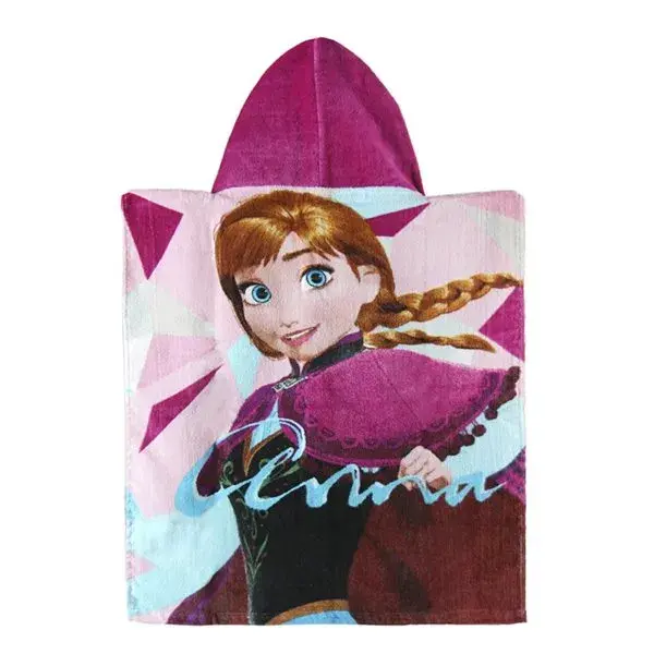 Poncho-Toalla con Capucha Frozen con Certificación Oeko-Tex