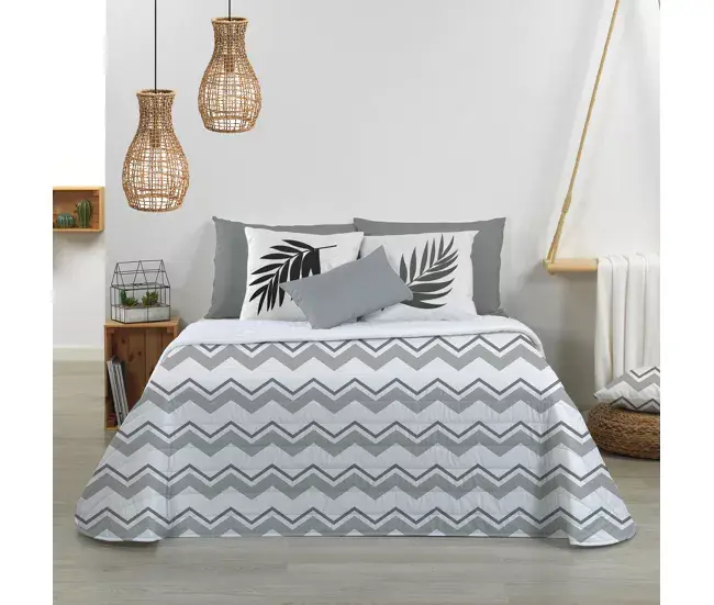 Ultra Suave Algodón Egipcio Colcha bouti ZIGZAG 100gr cama de 105