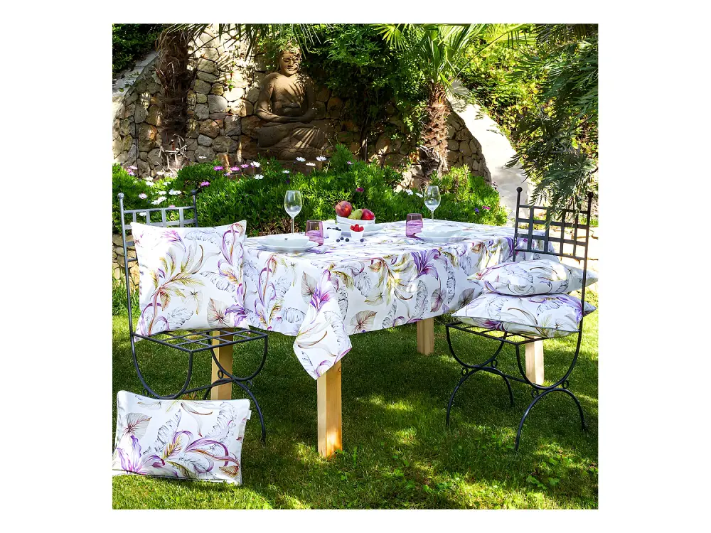 Mantel de algodón resinado mauve 140x250 cm ULUTU