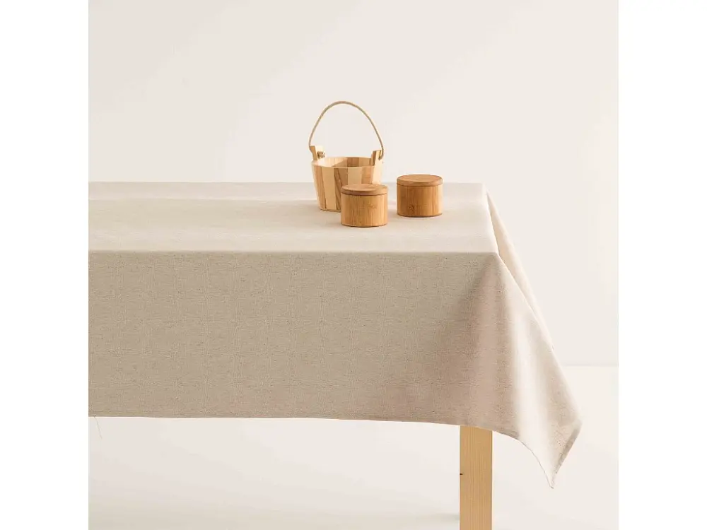 Mantel antimanchas 100% algodón Basic Lino 140x140 cm