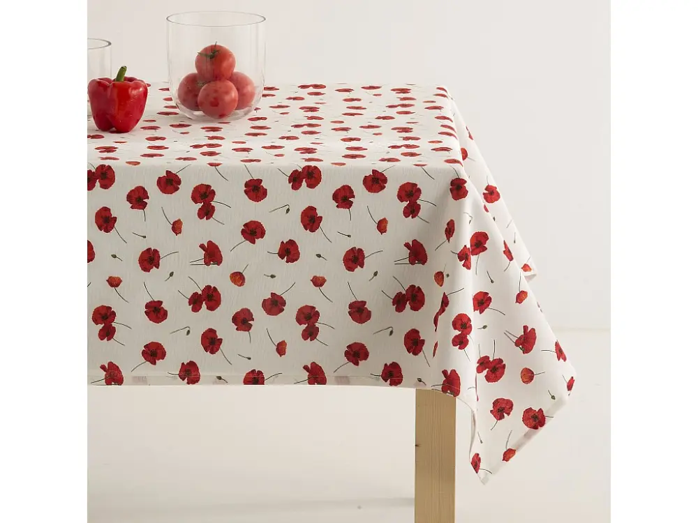 Mantel antimanchas 100% algodón Crounch Rojo 140x240 cm