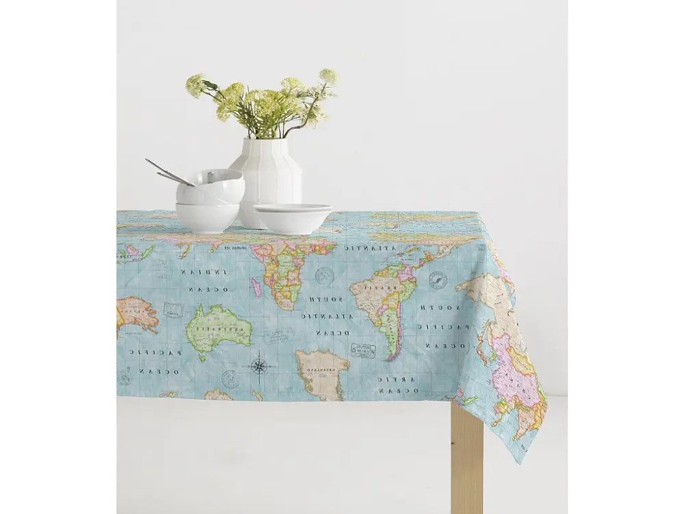 Mantel antimanchas 100% algodón New Mundivint 140x140 cm
