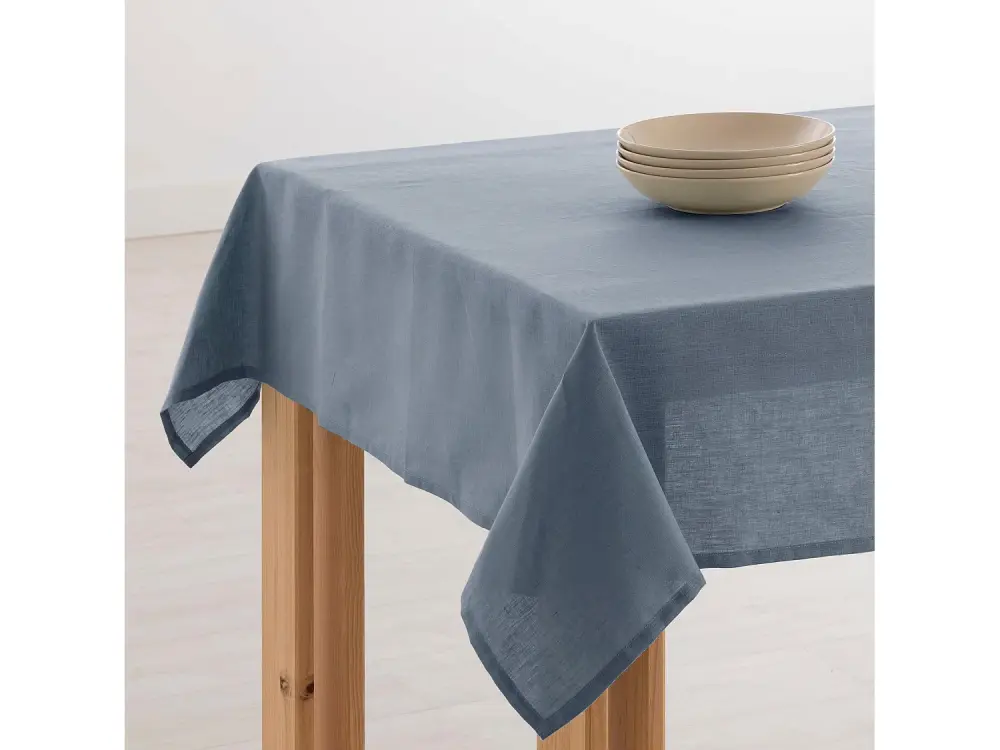 Mantel hidrofugo antimanchas Lino 100% Denim Blue - 100x150 cm