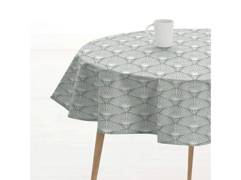 Mantel redondo resinado antimanchas ASENA 4 - Diámetro 140 cm