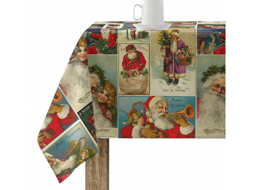 Mantel resinado antimanchas Navidad Vintage 5 300x140 cm