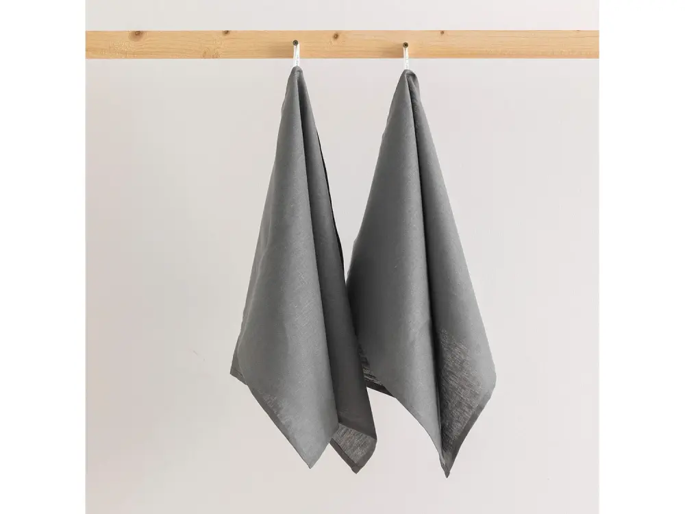 Pack 2 unidades paño de cocina lino 100% algodón Antracithe 45x70 cm