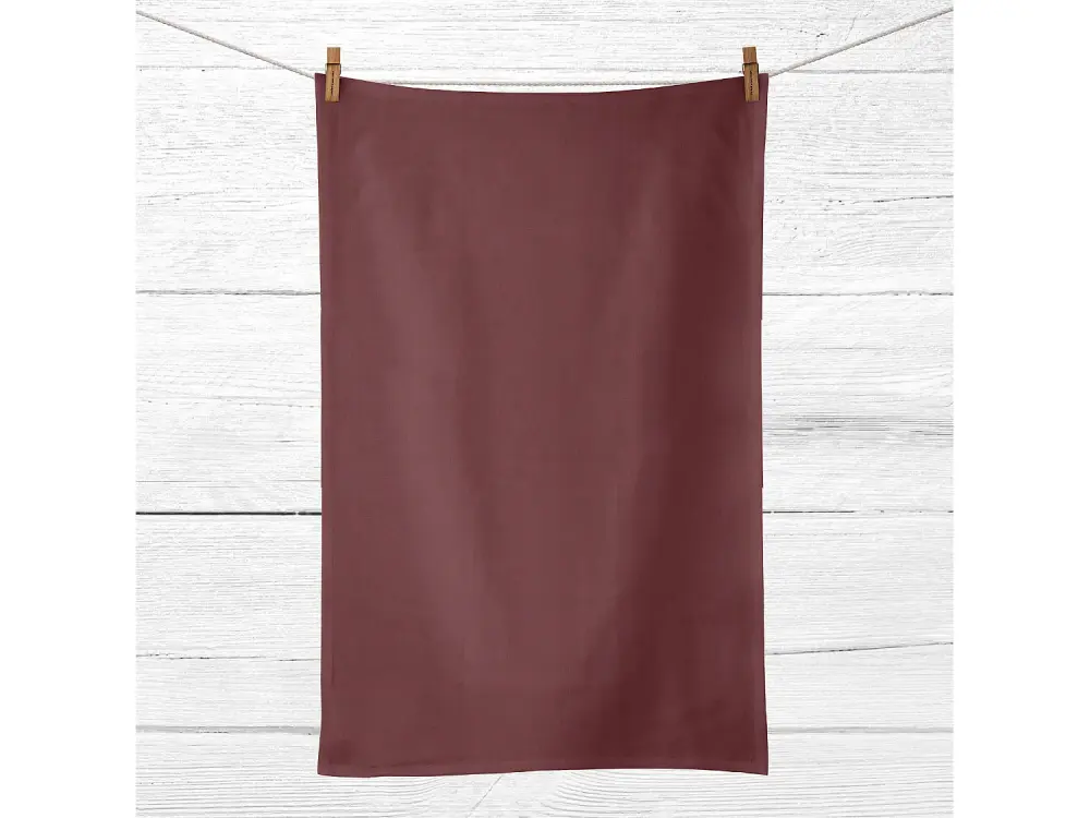 Pack 2 unidades paño de cocina lino 100% algodón Burdeos 45x70 cm