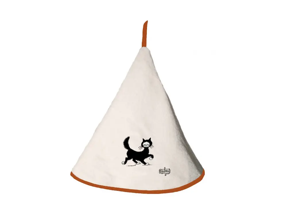 Toalla de mano Dubout Balade Cat Marfil diameter 60 cm