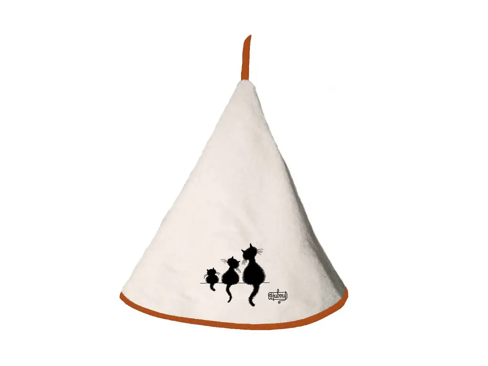 Toalla de mano Dubout para 3 gatos Marfil diameter 60 cm