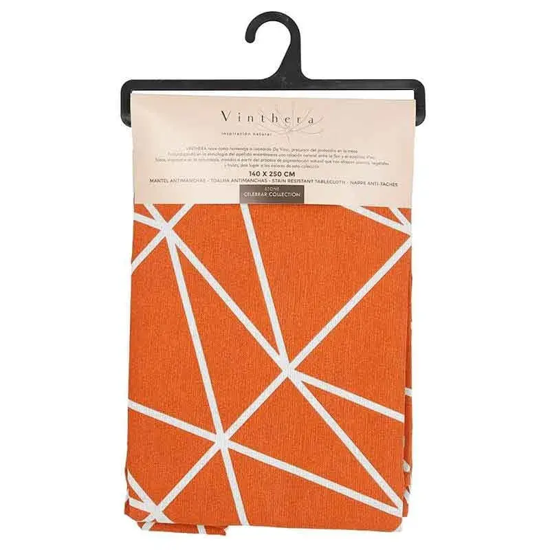 Premium de Algodón Egipcio Mantel antimanchas Stone Vinthera naranja