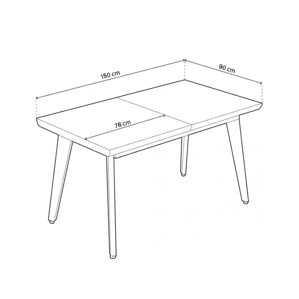 Carro Servidor Mesa de comedor Génova fija 76x150x90 cm