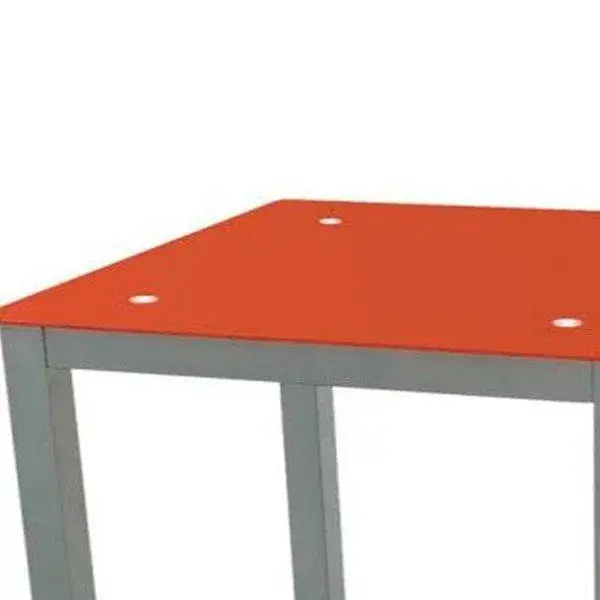 Diseño Ergonómico Profesional Mesa cocina Refez cristal templado 6mm roja 74x70x70