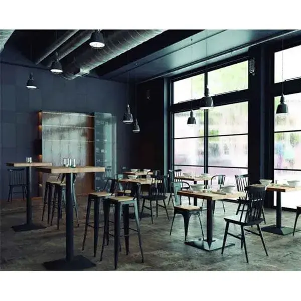 Mesa alta Moss roble Nordish/negro 110x60x60 cm para 6 Personas