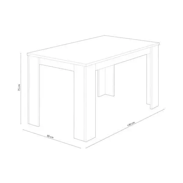 Mesa de Centro Mesa de comedor Berta fija 75x140x80 cm