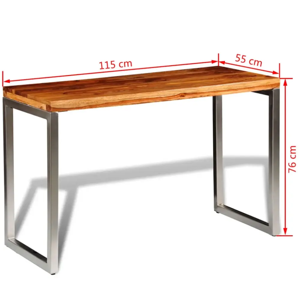 Mesa de comedor Almarza rectangular madera de sheesham sin aditivos 76x115x55 cm