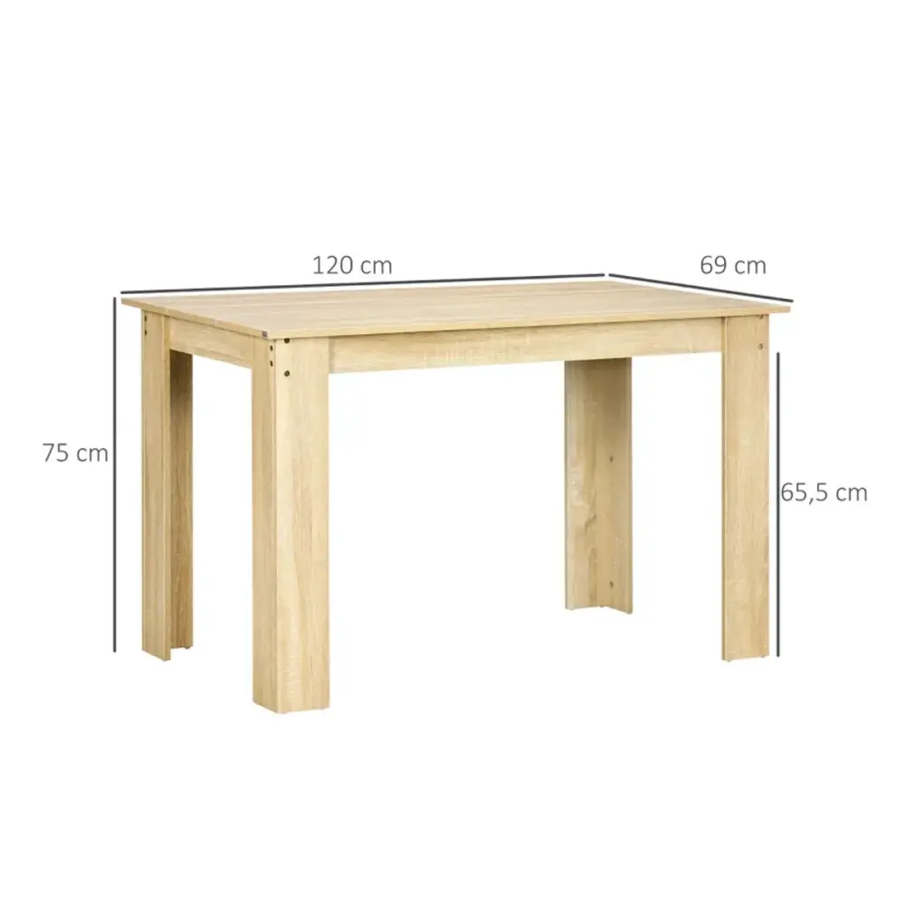 Mesa de comedor Gianluca Homcom rectangular puro 75x120x69 cm