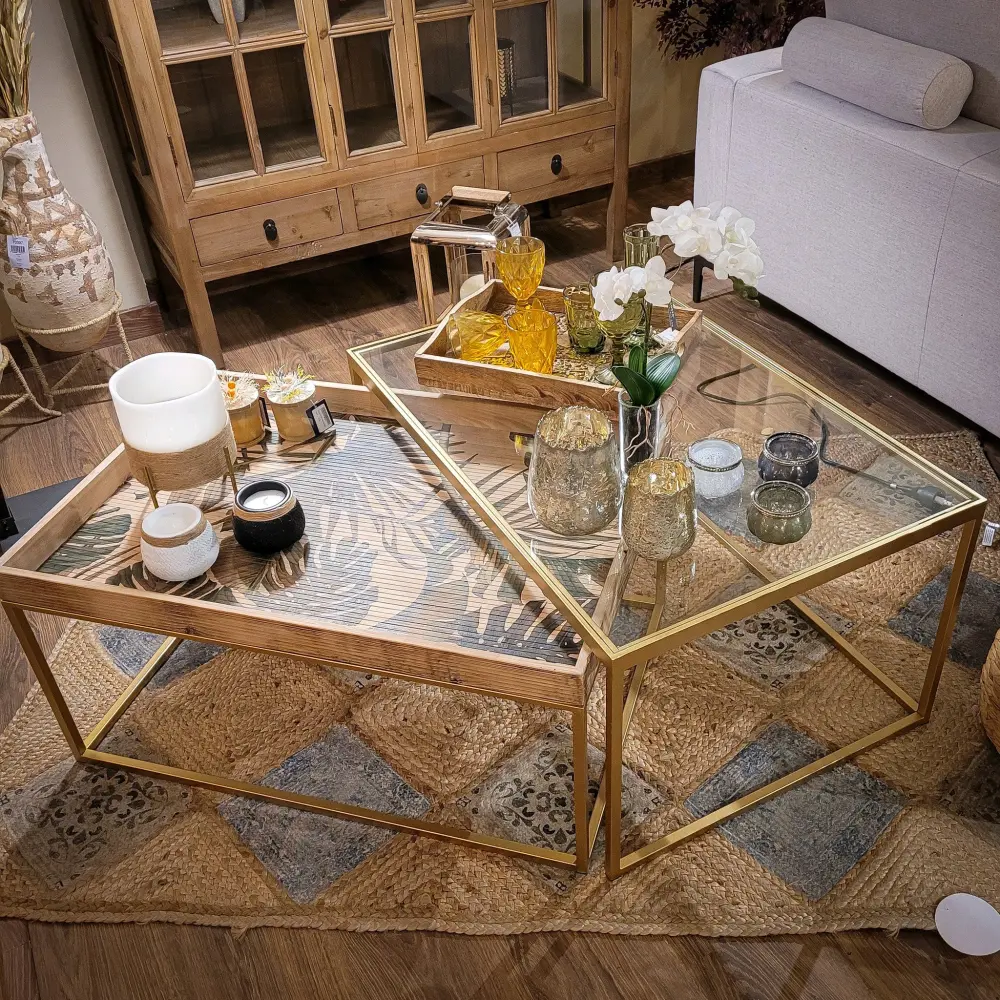 Mesa café set 2 90x60x45 cm