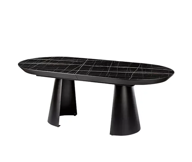 mesa comedor acero color negro serie capri 206cm