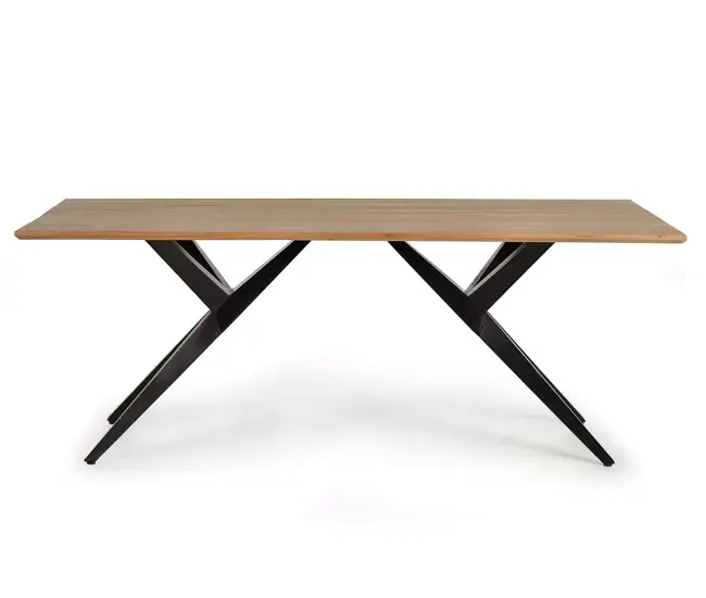 Mesa de comedor estilo industrial en madera maciza 76x200x100 de Diseño Italiano