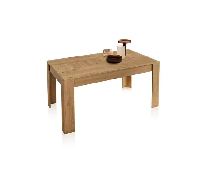 Mesa de comedor extensible Kana Blanco, nude y grayish 140–200 x 75 x 90 cm con Funda Extraíble