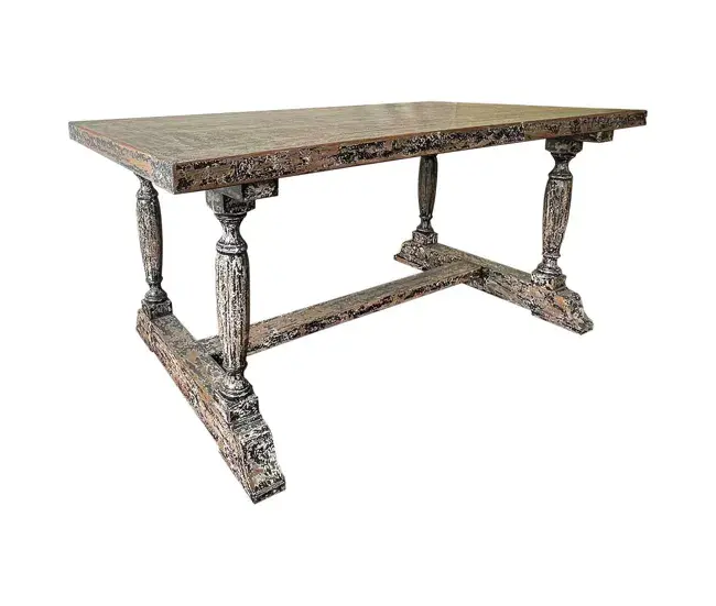 Mesa de madera marrón 180x90x80 | 3 Plazas |