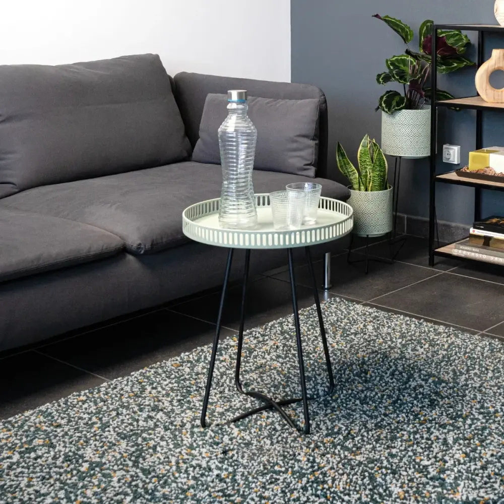 Mesa auxiliar MOA Vinthera acero verde obvio Ø38x49 cm