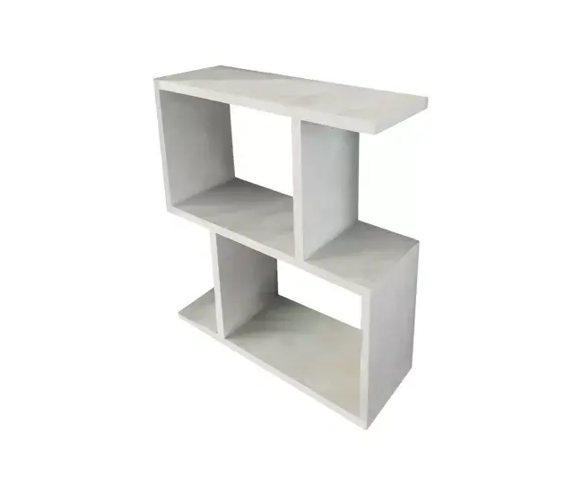 Mesa de café Dpezzell, Mesa de centro baja, Revistero para sofá, Estante de la sala de estar, 50x18h55 cm, Blanco