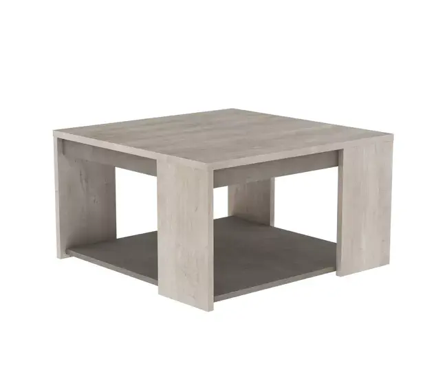 Mesa de centro cuadrada L80 cm - Decoración de roble y hormigón - Antibes