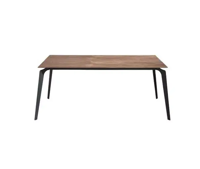 Mesa de Comedor Rectangular - Modelo SUZE - Sobre MDF Nogal - Estructura Metálico Negro MEDIDAS: 180 X 90 X 75H CM