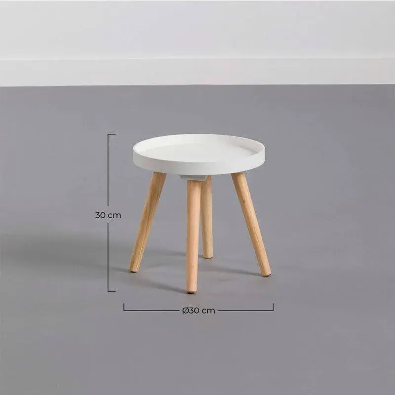 Mesita auxiliar Nordic Reducido Thinia Home blanco/natural Ø30x30 cm